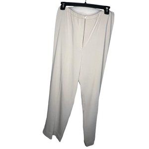 Jones New York dress pants size 10 beige fully lined wide leg zipper USA FLAW